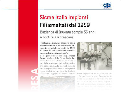 Api Impresa Magazine article about Sicme Italiaimpianti MC